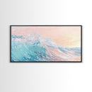Ocean Wave Painting, Coastal Wall Art, Surf Wall Art, Nautical Decor, Framed Canvas Print, Seascape Painting, Extra Wide Art