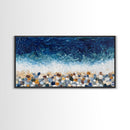 Pebble Beach, mosaic wall art, coastal decor, ocean painting, nautical decor, panoramic painting, framed canvas print