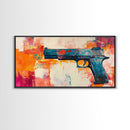 Graffiti wall art, framed canvas print, extra wide art, modern pop art, bold abstract painting, vibrant wall decor, contemporary art