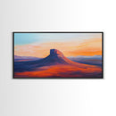 Southwest Landscape, Mountain Painting, Rustic Decor, Framed Canvas Print, Desert Sunset Art, Joshua Tree Art, Earthy Tones Art