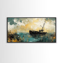 Shipwreck Painting, nautical painting, coastal wall art, moody art, fisherman painting, original painting, framed canvas print