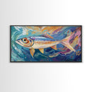 Vibrant Trout Art, fly fishing art, lake Tahoe art, trout art, coastal wall art, nautical decor, original painting, canvas print
