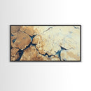 Cracked Earth, Abstract Painting, Earth Tones, Wabi Sabi Art, Minimalist Decor, Extra Wide Art, Framed Canvas Print, Rustic Art