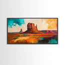 Southwest Landscape, Joshua tree art, desert painting, southwest wall art, framed canvas print, mountain painting, rustic wall art