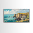 Ireland Painting, Coastal Cliffs, Ocean Landscape, Canvas Print, Nautical Wall Art, Coastal Landscape Art, Above Couch Art