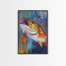 Trout Painting, Fly Fishing Art, Rustic Decor, Lake Tahoe Art, Nautical Wall Art, Coastal Decor, Framed Canvas Print, Gift Idea