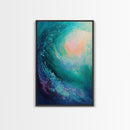 Ocean Wave, surf wall art, nautical decor, abstract seascape, beach house painting, blue and green wall art, framed canvas print