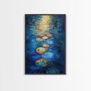 Golden Reflections, Water Art, Moody Painting, Canvas Print, Nautical Wall Art, Coastal Decor, Rustic Art, Living Room Art