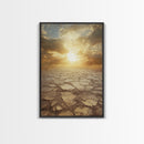 Golden Desert Sunrise Canvas Print, Southwest Wall Art, Nature Photography, Minimalist Landscape Art, Earthy Home Decor, Living Room Art