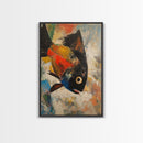 Colorful Fish, Koi Fish Painting, Whimsical Art, Nautical Decor, Living Room Art, Canvas Print, Gift Idea