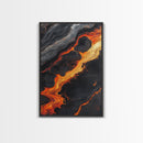 Molten Lava Flow Canvas Print Abstract Fire Art Modern Home Decor Dramatic Wall Artwork Industrial Style Accent Unique Gift Idea
