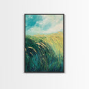Wheat Field Landscape Canvas Print Rustic Farmhouse Wall Art, Golden Harvest Painting, Nature Art, Countryside Decor, Autumn Home Decor