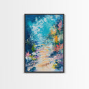 Underwater Fantasy Canvas Print Ocean Reef Wall Art, Abstract Sea Life Painting, Coastal Home Decor, Nautical Art, Beach House Decor