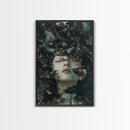 Dark Mystic Bird Canvas Print - Surreal Gothic Art, Moody Wall Decor, Dramatic Dreamscape Painting, Black Feather Fantasy Artwork