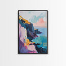 Ireland painting, coastal decor, framed canvas print, landscape painting, nautical painting, blue and green wall art, gift idea