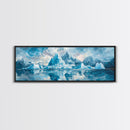 Iceberg Mountain Reflection Canvas Print, Arctic Nature Wall Art, Cool Blue Home Decor, Large Landscape Painting, Modern Office Art
