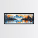 Reflective Lake Canvas Print Serene Mountain Art, Tranquil Water Painting, Fall Nature Wall Decor, Rustic Artwork, Large Wall Art