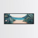 Secluded Beach Path Canvas Print Tropical Escape Painting Nature Coastal Wall Art Calm Ocean Scene Large Wall Art Living Room