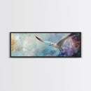 Seagull, Flight, Sky, Freedom, Canvas Print, Coastal Bird Art, Minimalist Nature Painting, Serene Wall Art, Neutral Home Decor