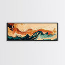 Earthy, Abstract, Swirl, Texture, Framed Canvas Print, Boho Wall Art, Warm Tones Painting, Living Room Decor, Modern Aesthetic