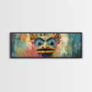 Tribal Mask, Vibrant Abstract, Bold Expressionism, Canvas Print, Boho Wall Art, Home Decor, Unique Artwork, Living Room Art