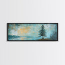 Solitary Tree, Abstract Nature, Textured Painting, Framed Canvas Print, Rustic Wall Art, Cozy Cabin Decor, Office Wall Decor