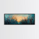 Wild Grass, Sunset Landscape Art, Serene Nature Painting, Farmhouse Wall Decor, Bedroom Wall Art, Home Print, Framed Canvas Print