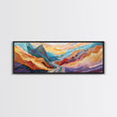 Desert Road, Colorful Mountain Art, Southwestern Landscape Painting, Earthy Boho Decor, Living Room Art, Canyon Print, Canvas Print
