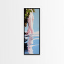 Water Reflection, Abstract Tree, Surreal Nature, Framed Canvas Print, Tranquil Wall Art, Soft Blue and Pink, Living Room Wall Art Print