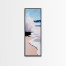 Ocean Wave, Seascape Art, Coastal Home Decor, Framed Canvas Print, Beach Aesthetic, Minimalist Water Art, Blue and White Wall Art