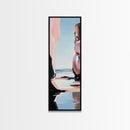 Coastal Rock, Ocean Reflections, Framed Canvas Print, Seaside Cliff Art, Beach House Decor, Minimalist Seascape, Relaxing Wall Art