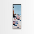 Sunset Glow, Blush Toned Art, Tranquil Nature Painting, Abstract Landscape, Peaceful Wall Art, Warm Aesthetic, Living Room Canvas Print