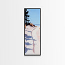 Ocean Walkway, Dunes and Shadows, Coastal Serenity, Soft Light, Framed Canvas Print, Living Room Wall Art, Beach House Decor