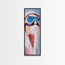 Gas Mask, Diver, Surrealist Art, Sci-Fi, Blue, White, Modern, Futuristic, Office, Living Room, Framed Canvas Print, Bedroom Art