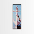 Nautical Anchor, Coastal Decor, Blue and Pink Art, Framed Canvas Print, Modern Minimalist, Ocean Wall Art, Beach House Decor