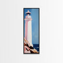 Lighthouse Serenity, Coastal Escape, Ocean Calm, Canvas Print, Nautical Wall Art, Minimalist Decor, Beach House Aesthetic, Office Art