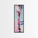 Elegant Walking Art, Minimalist Fashion, Dreamy Pastel Print, Framed Canvas Print, Modern Aesthetic, Bedroom Wall Art, Stylish Home Decor