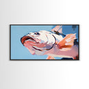 Pink Fish, Ocean Art, Coastal Aesthetic, Nautical Wall Art, Beach House Decor, Sea Life Painting, Living Room Wall Art, Canvas Print