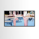 Forest Reflection, Water Landscape, Nature Wall Decor, Living Room Art, Minimalist Home Art, Canvas Print, Pastel Landscape, Zen Artwork