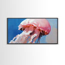 Jellyfish, Ocean Art, Marine Life, Canvas Print, Coastal Wall Decor, Beach House Art, Nautical Painting, Underwater Minimalist Artwork