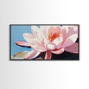 Water Lily Bloom, Floral Wall Art, Zen Botanical Print, Minimalist Nature Decor, Modern Tranquil Art, Bathroom Canvas Print