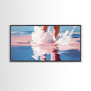 Ocean Reflection, Pink Waves, Beach Aesthetic, Coastal Art, Living Room Wall Art, Modern Seascape, Surreal Art, Framed Canvas Print