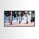 Winter Forest, Snowy Trees, Tranquil Wall Art, Framed Canvas Print, Nature Inspired, Cozy Home Decor, Serene Landscape, Rustic Living Room