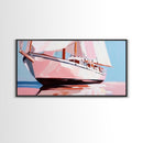 Sailing Boat, Nautical Wall Art, Ocean Reflection Print, Coastal Home Decor, Modern Seascape, Minimalist Living Room, Framed Canvas Print
