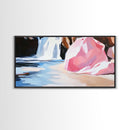 Waterfall Cove, Tranquil Scene, Canvas Print, Nature Wall Art, Serene Waterfall, Ocean Decor, Relaxing Home Art, Bathroom Wall Art