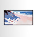Ocean Waves, Coastal, Abstract, Canvas Print, Beach Wall Art, Living Room Decor, Modern Seascape, Blue and White, Nautical Theme