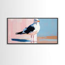 Seagull, Coastal, Nautical, Canvas Print, Beach House Wall Art, Nature Inspired, Minimalist Bird Painting, Oceanfront Home Decor