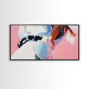 Cowgirl Outfit, Country Aesthetic, Western Home Decor, Feminine Wall Art, Fashion Framed Canvas Print, Pink and Blue Artwork