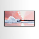 Sunset Reflection, Ocean View, Framed Canvas Print, Pastel Coastal Art, Dreamy Seascape, Modern Wall Decor, Nature Aesthetic
