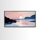 Dreamy Sunset, Coastal View, Framed Canvas Print, Serene Seascape, Beach House Decor, Modern Ocean Art, Calming Home Aesthetic